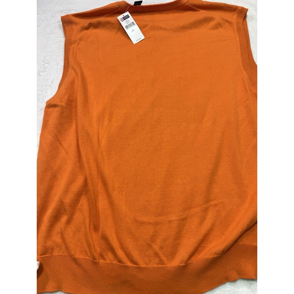 Chaps Mens Sz 2xlSweater Vest Sleeveless Sweater Orange 100% Cotton Preppy NWT - Picture 10 of 11